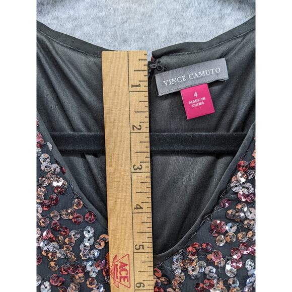 VINCE CAMUTO Womens Sz 4 Pink & Silver Sequin Dress Black Cocktail NWOT - Picture 6 of 15